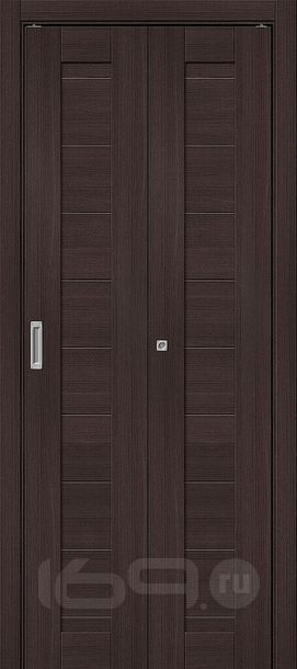Дверь межкомнатная Браво-21 складная Экошпон, Wenge Melinga, глухая, царговая