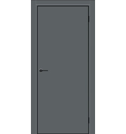 Дверь межкомнатная Порта-50 4AB ПЭТ, Shellac Graphite, глухая, кромка алюминиевая черная матовая, каркасно-щитовая