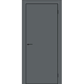 Дверь межкомнатная Порта-50 4AB ПЭТ, Shellac Graphite, глухая, кромка алюминиевая черная матовая, каркасно-щитовая