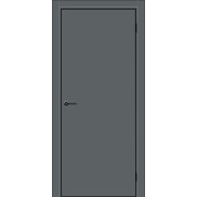 Дверь межкомнатная Порта-50 4AB ПЭТ Shellac Graphite, глухая, кромка алюминиевая черная, каркасно-щитовая