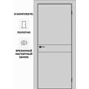 Дверь межкомнатная Порта-52 4AB ПЭТ, Shellac Grey, глухая, кромка алюминиевая черная матовая, каркасно-щитовая