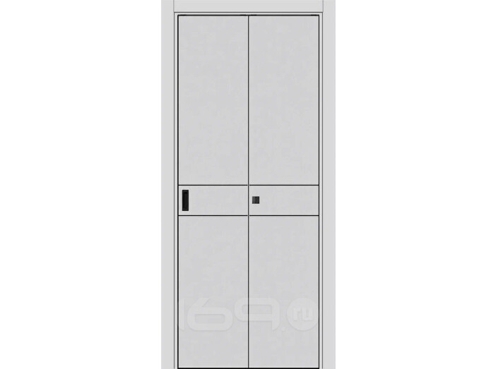 Дверь межкомнатная Порта-52 4AB ПЭТ, Shellac Grey, глухая, кромка алюминиевая черная матовая, каркасно-щитовая