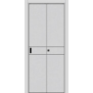 Дверь межкомнатная Порта-52 4AB ПЭТ, Shellac Grey, глухая, кромка алюминиевая черная матовая, каркасно-щитовая
