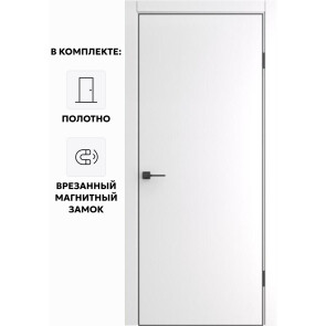 Дверь межкомнатная Порта-50 4AB Полипропилен, Alaska, глухая, кромка алюминиевая черная матовая, каркасно-щитовая