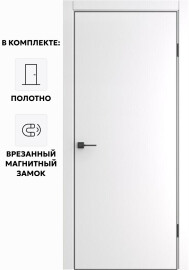 Дверь межкомнатная Порта-50 4AB Полипропилен, Alaska, глухая, кромка алюминиевая черная матовая, каркасно-щитовая