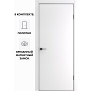 Дверь межкомнатная Порта-50 4AB Полипропилен, Alaska, глухая, кромка алюминиевая черная матовая, каркасно-щитовая