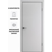 Дверь межкомнатная Порта-50 4AB Полипропилен, Nardo Grey, глухая, кромка алюминиевая черная матовая, каркасно-щитовая