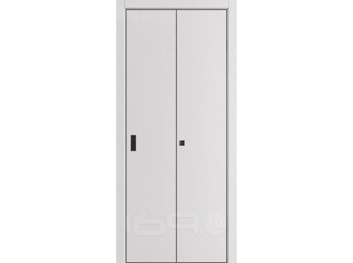 Дверь межкомнатная Порта-50 4AB Полипропилен, Nardo Grey, глухая, кромка алюминиевая черная матовая, каркасно-щитовая