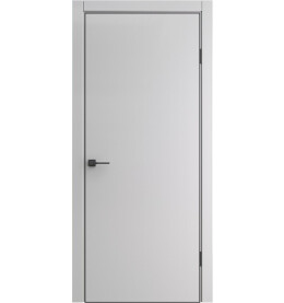 Дверь межкомнатная Порта-50 4AB Полипропилен, Nardo Grey, глухая, кромка алюминиевая черная матовая, каркасно-щитовая