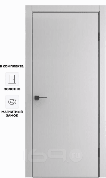 Дверь межкомнатная Порта-50 B Полипропилен, Nardo Grey, глухая, каркасно-щитовая