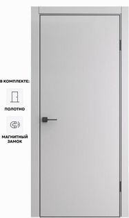 Дверь межкомнатная Порта-50 B Полипропилен, Nardo Grey, глухая, каркасно-щитовая