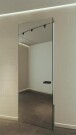 Дверь скрытого монтажа invisible-800, с зеркалом, серебро, кромка алюминиевая черная матовая, каркасно-щитовая