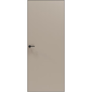Дверь межкомнатная Порта Invisible 4AB ПЭТ, правое открывание, Keramik Beige в комплекте с врезанной черной магнитной защелкой, глухая, скрытая, кромка матовая черная, каркасно-щитовая