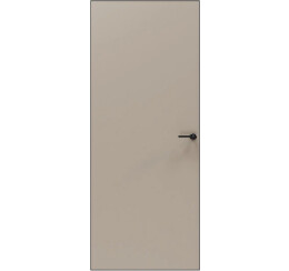 Дверь межкомнатная Порта Invisible 4AB Эксимер(ПЭТ) Keramik Beige, глухая/скрытая, кромка матовая черная, каркасно-щитовая