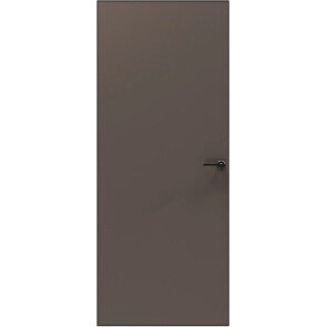 Дверь межкомнатная Порта Invisible 4A ПЭТ, Keramik Brown, глухая, скрытая, кромка алюминиевая черная матовая, каркасно-щитовая
