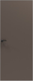 Дверь межкомнатная Порта Invisible Reverse 4A ПЭТ, левое открывание, Keramik Brown, глухая, скрытая, кромка алюминиевая матовый хром, каркасно-щитовая