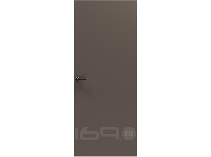 Дверь межкомнатная Порта Invisible Reverse 4A ПЭТ, левое открывание, Keramik Brown, глухая, скрытая, кромка алюминиевая матовый хром, каркасно-щитовая