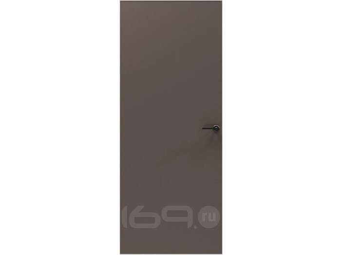Дверь межкомнатная Порта Invisible Reverse 4A ПЭТ, правое открывание, Keramik Brown, глухая, скрытая, кромка алюминиевая матовый хром, каркасно-щитовая
