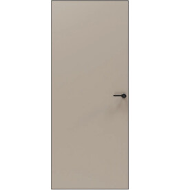 Дверь межкомнатная Порта Invisible Reverse 4AB ПЭТ, правое открывание, Keramik Beige, глухая, скрытая, кромка алюминиевая черная матовая, каркасно-щитовая