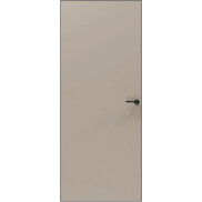 Дверь межкомнатная Порта Invisible Reverse 4AB ПЭТ, правое открывание, Keramik Beige, глухая, скрытая, кромка алюминиевая черная матовая, каркасно-щитовая