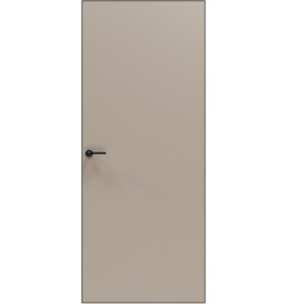 Дверь межкомнатная Порта Invisible Reverse 4AB ПЭТ, левое открывание, Keramik Beige, глухая, скрытая, кромка алюминиевая черная матовая, каркасно-щитовая