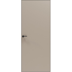 Дверь межкомнатная Порта Invisible Reverse 4AB ПЭТ, левое открывание, Keramik Beige, глухая, скрытая, кромка алюминиевая черная матовая, каркасно-щитовая