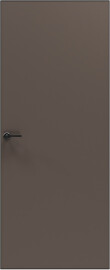Дверь межкомнатная Порта Invisible Reverse 4AB ПЭТ, левое открывание, Keramik Brown, глухая, скрытая, кромка алюминиевая черная матовая, каркасно-щитовая