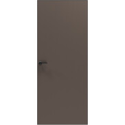 Дверь межкомнатная Порта Invisible Reverse 4AB ПЭТ, левое открывание, Keramik Brown, глухая, скрытая, кромка алюминиевая черная матовая, каркасно-щитовая