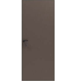 Дверь межкомнатная Порта Invisible Reverse 4AB ПЭТ, левое открывание, Keramik Brown, глухая, скрытая, кромка алюминиевая черная матовая, каркасно-щитовая