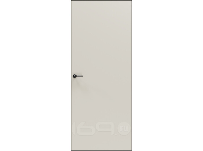 Дверь межкомнатная Порта Invisible Reverse 4AB ПЭТ, левое открывание, Keramik Valse, глухая, скрытая, кромка алюминиевая черная матовая, каркасно-щитовая