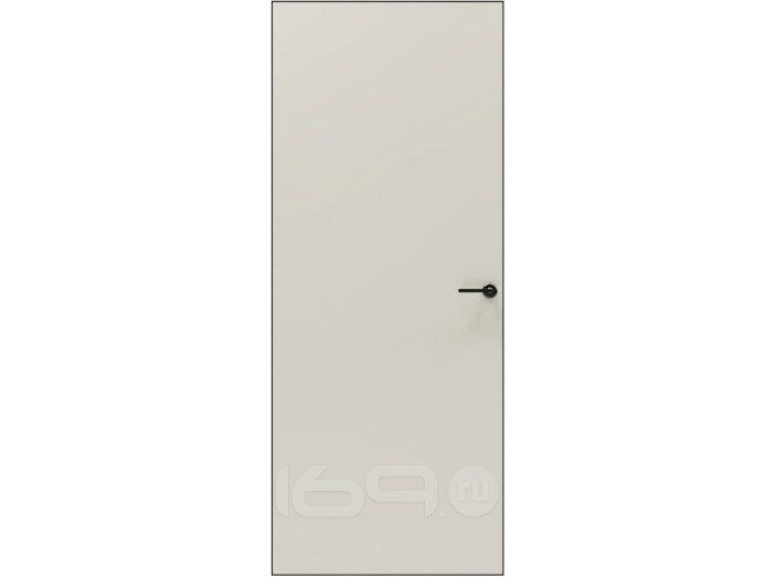 Дверь межкомнатная Порта Invisible Reverse 4AB ПЭТ, правое открывание, Keramik Valse, глухая, скрытая, кромка алюминиевая черная матовая, каркасно-щитовая