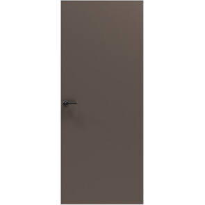 Дверь межкомнатная Порта Invisible Reverse 4A ПЭТ, правое открывание, Keramik Brown, глухая, скрытая, кромка алюминиевая матовый хром, каркасно-щитовая