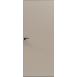 Дверь межкомнатная Порта Invisible Reverse 4AB ПЭТ Keramik Beige, Правое открывание, глухая/скрытая, кромка матовая черная, каркасно-щитовая