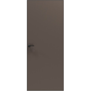 Дверь межкомнатная Порта Invisible Reverse 4AB ПЭТ, правое открывание, Keramik Brown, глухая, скрытая, кромка алюминиевая черная матовая, каркасно-щитовая