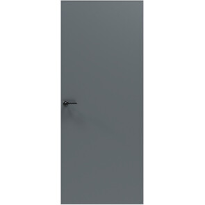 Дверь межкомнатная Порта Invisible 4A ПЭТ, Shellac Graphite, глухая, скрытая, кромка алюминиевая матовый хром, каркасно-щитовая