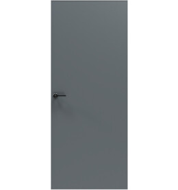 Дверь межкомнатная Порта Invisible 4A ПЭТ, Shellac Graphite, глухая, скрытая, кромка алюминиевая матовый хром, каркасно-щитовая