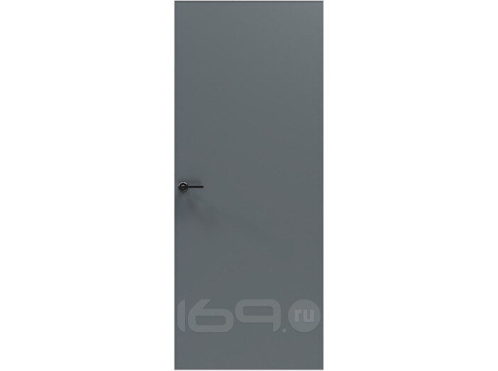 Дверь межкомнатная Порта Invisible 4A ПЭТ, Shellac Graphite, глухая, скрытая, кромка алюминиевая матовый хром, каркасно-щитовая