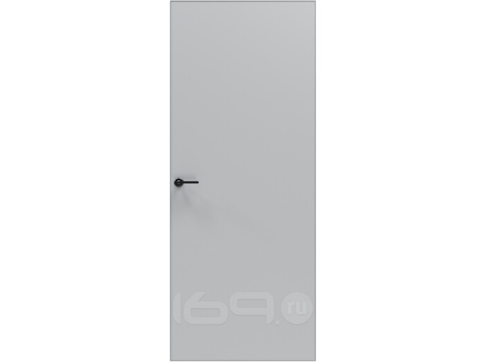 Дверь межкомнатная Порта Invisible 4A ПЭТ, Shellac Grey, глухая, скрытая, кромка алюминиевая матовый хром, каркасно-щитовая