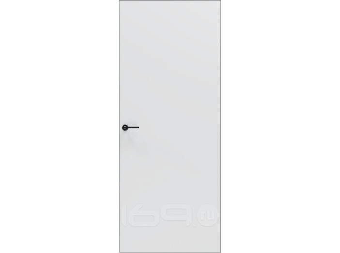 Дверь межкомнатная Порта Invisible 4A ПЭТ, Shellac White, глухая, скрытая, кромка алюминиевая матовый хром, каркасно-щитовая