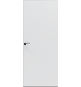 Дверь межкомнатная Порта Invisible 4AB ПЭТ, Shellac White, глухая, скрытая, кромка алюминиевая черная матовая, каркасно-щитовая