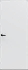 Дверь межкомнатная Порта Invisible 4AB ПЭТ, Shellac White, глухая, скрытая, кромка алюминиевая черная матовая, каркасно-щитовая