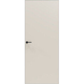 Дверь межкомнатная Порта Invisible Reverse 4A ПЭТ, левое открывание, Shellac Cream, глухая, скрытая, кромка алюминиевая матовый хром, каркасно-щитовая