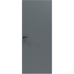 Дверь межкомнатная Порта Invisible Reverse 4A ПЭТ Shellac Graphite, Левое открывание, глухая/скрытая, кромка матовый хром, каркасно-щитовая