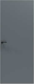 Дверь межкомнатная Порта Invisible Reverse 4A ПЭТ, правое открывание, Shellac Graphite, глухая, скрытая, кромка алюминиевая матовый хром, каркасно-щитовая