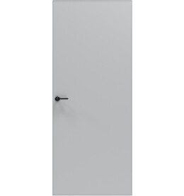Дверь межкомнатная Порта Invisible Reverse 4A ПЭТ, правое открывание, Shellac Grey, глухая, скрытая, кромка алюминиевая матовый хром, каркасно-щитовая