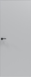 Дверь межкомнатная Порта Invisible Reverse 4A ПЭТ, правое открывание, Shellac Grey, глухая, скрытая, кромка алюминиевая матовый хром, каркасно-щитовая