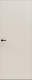 Дверь межкомнатная Порта Invisible Reverse 4AB ПЭТ, правое открывание, Shellac Cream, глухая, скрытая, кромка алюминиевая черная матовая, каркасно-щитовая