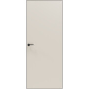 Дверь межкомнатная Порта Invisible Reverse 4AB ПЭТ, правое открывание, Shellac Cream, глухая, скрытая, кромка алюминиевая черная матовая, каркасно-щитовая