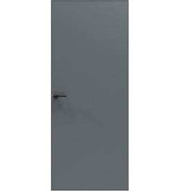 Дверь межкомнатная Порта Invisible Reverse 4AB ПЭТ, левое открывание, Shellac Graphite, глухая, скрытая, кромка алюминиевая черная матовая, каркасно-щитовая