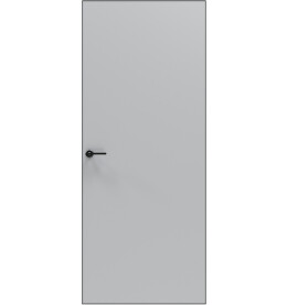 Дверь межкомнатная Порта Invisible Reverse 4AB ПЭТ, правое открывание, Shellac Grey, глухая, скрытая, кромка алюминиевая черная матовая, каркасно-щитовая